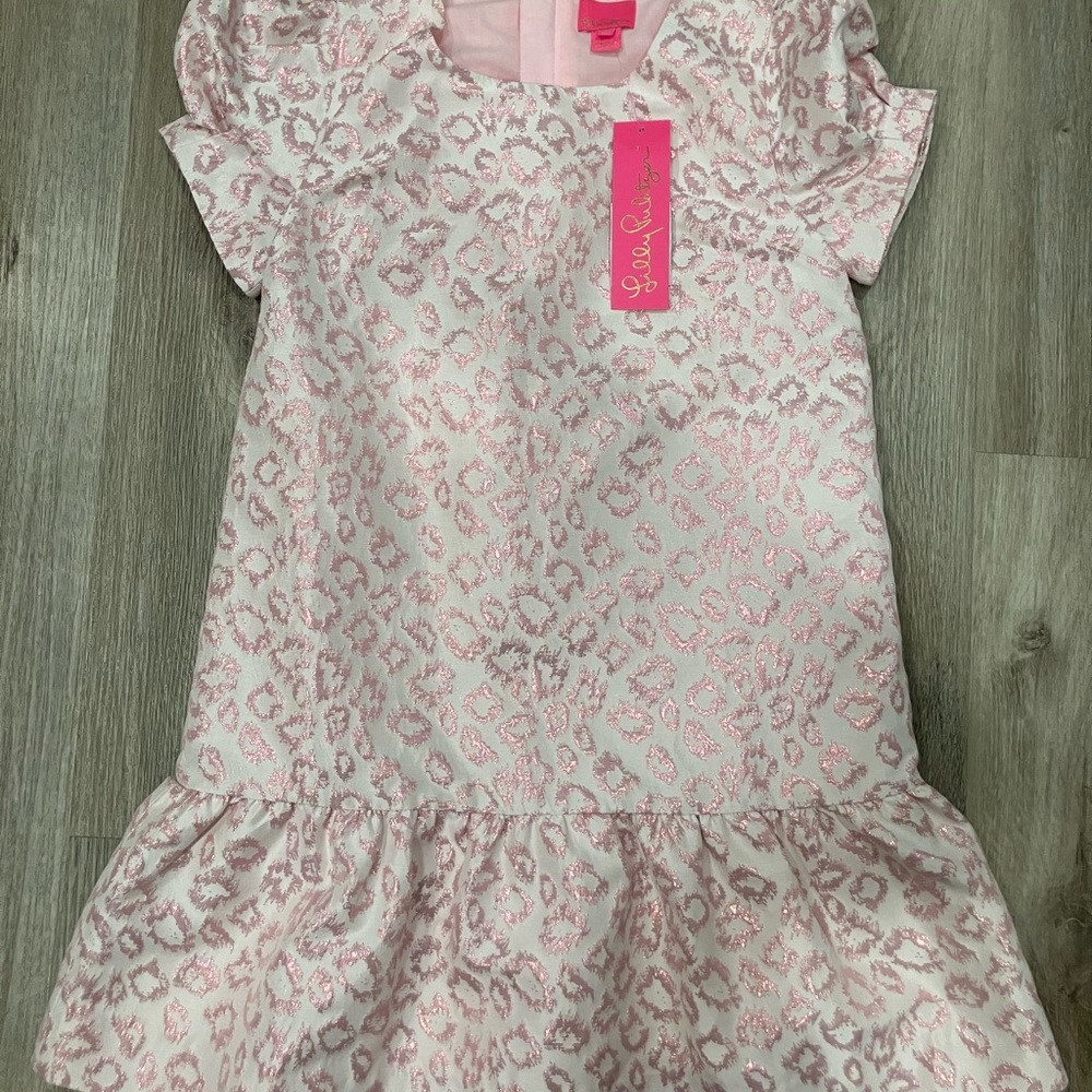 Lilly Pulitzer Pink Leopard Jacquard Dress NWT